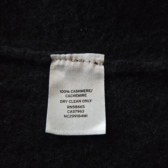Nordstrom Collection Womens Black Open Front Cashmere Cardigan Large Classic Fit - Picture 11 of 12